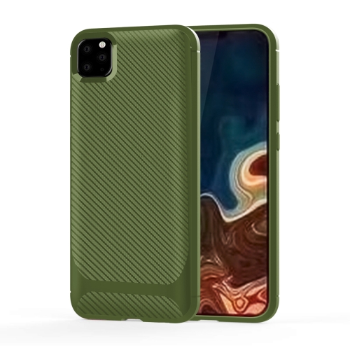 

For iPhone 11 Pro Carbon Fiber Texture Shockproof TPU Protective Case(Green)