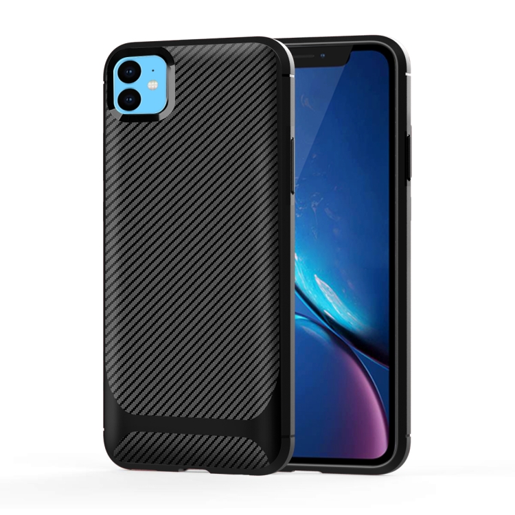 

For iPhone 11 Carbon Fiber Texture Shockproof TPU Protective Case(Black)