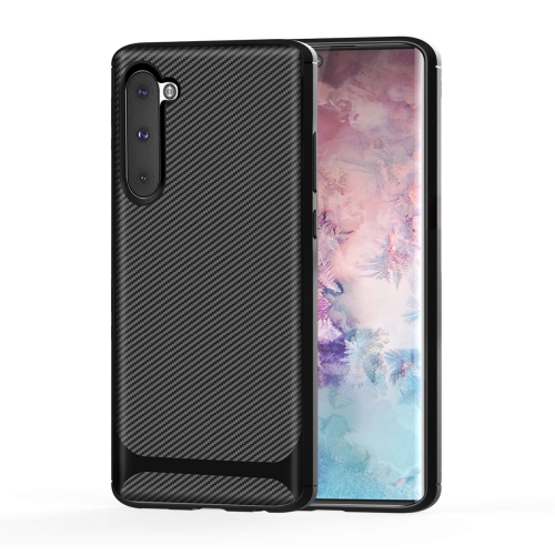 

For Galaxy Note 10 Carbon Fiber Texture Shockproof TPU Protective Case(Black)