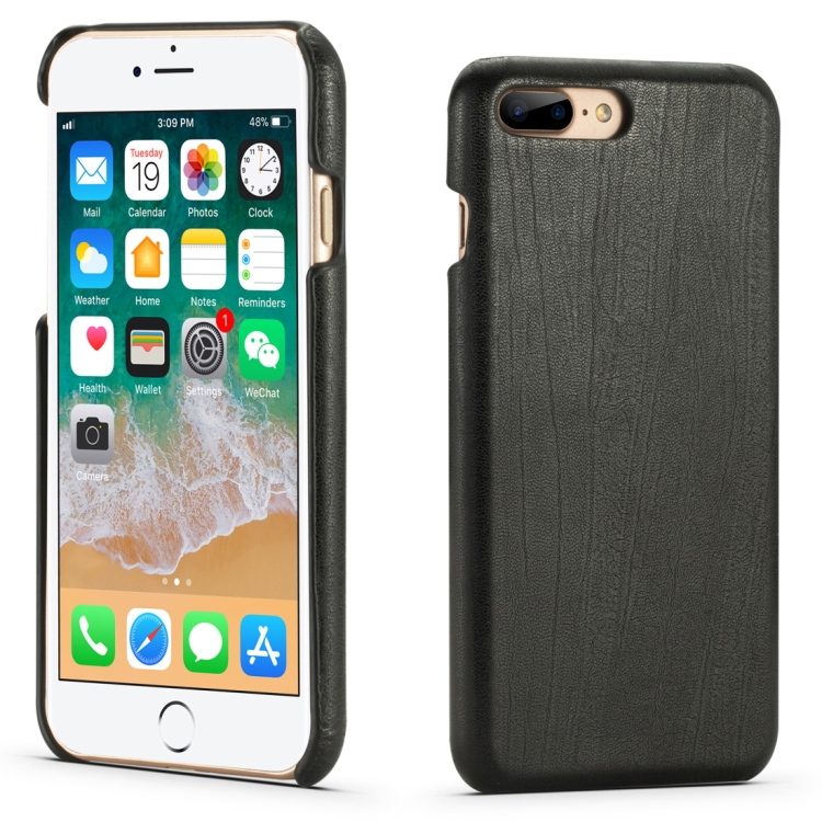 

For iPhone SE 2020 & 8 & 7 Retro Wood Texture PU + PC Protective Case(Black)