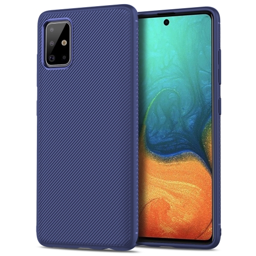 

For Galaxy A71 Lenuo Leshen Series Stripe Texture TPU Protective Case(Dark Blue)