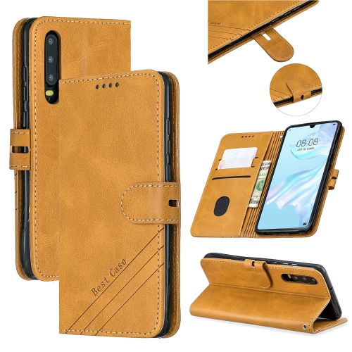

For Huawei P30 Stitching Style 2-Color Cow Texture Horizontal Flip PU Leather Case with Holder & Card Slot & Lanyard(Gray)