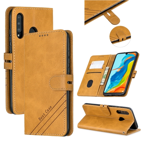 

For Huawei P30 Lite Stitching Style 2-Color Cow Texture Horizontal Flip PU Leather Case with Holder & Card Slot & Lanyard(Gray)