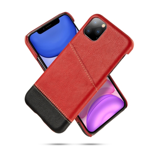 

For iPhone 11 Pro Max Retro Litchi Texture Stitching Color Protective Case with Card Slots(Red)