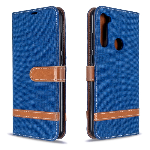 

For Xiaomi Redmi Note 8T Color Matching Denim Texture Horizontal Flip PU Leather Case with Holder & Card Slots & Wallet & Lanyard(Blue)