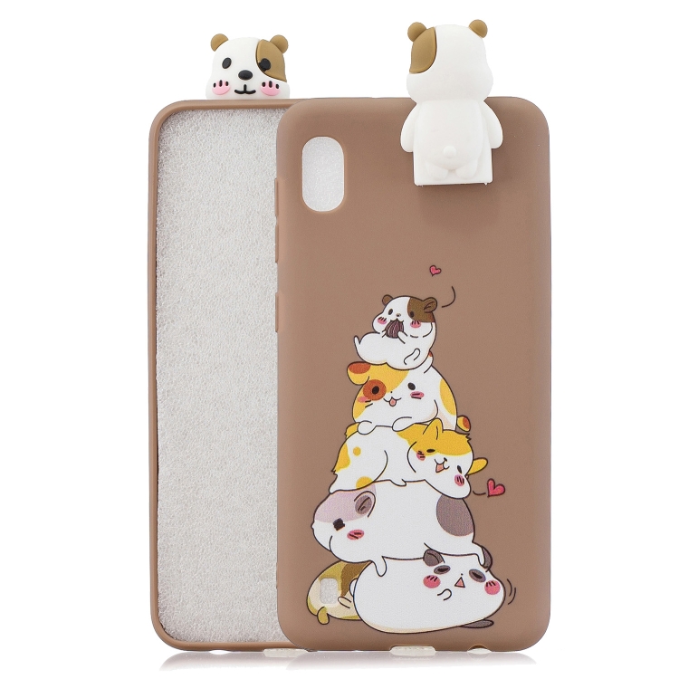 

For Galaxy A10 Cartoon Shockproof TPU Protective Case with Holder(Hamsters)