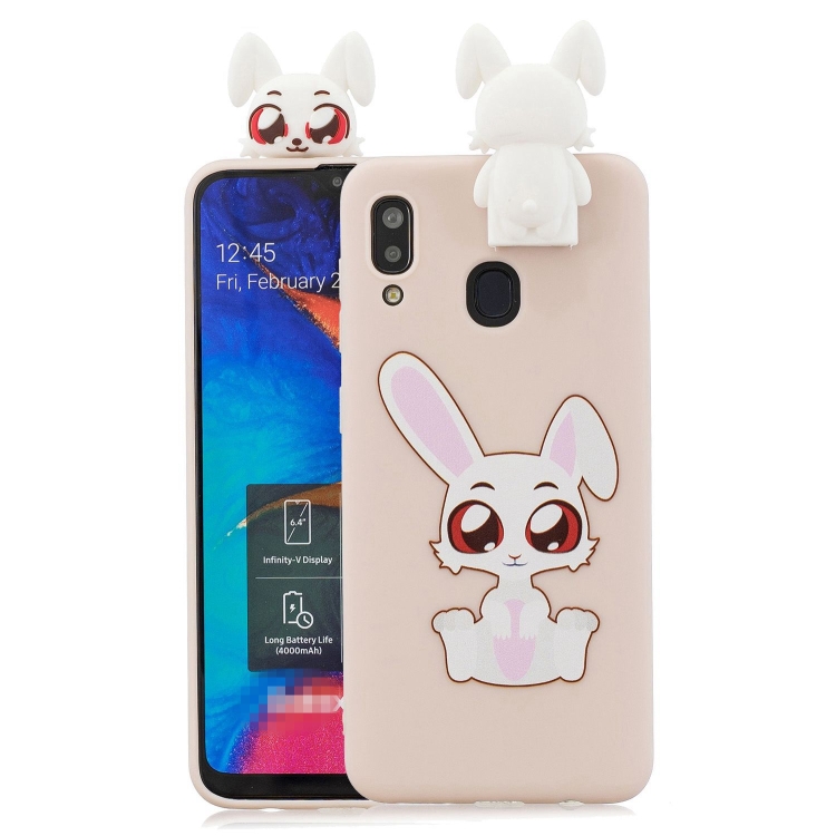 

For Galaxy A40 Cartoon Shockproof TPU Protective Case with Holder(Rabbit)