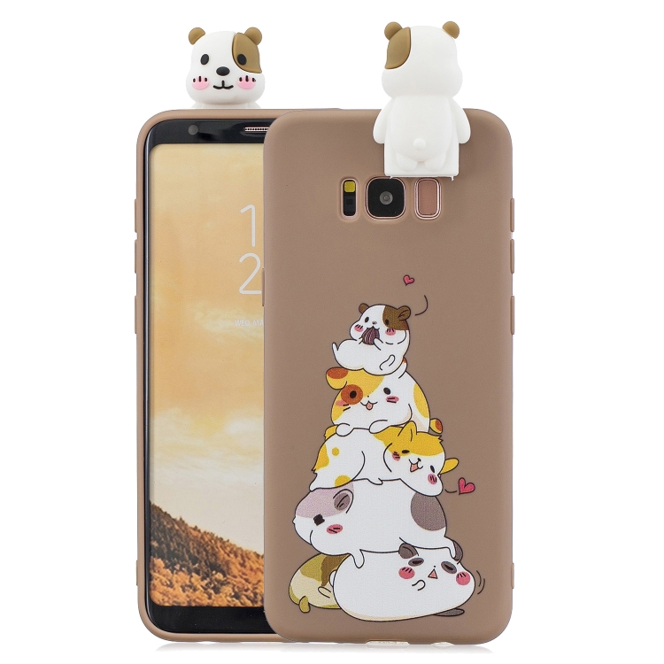 

For Galaxy S8 Plus Cartoon Shockproof TPU Protective Case with Holder(Hamsters)