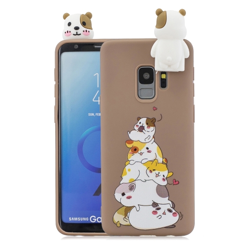 

For Galaxy S9 Plus Cartoon Shockproof TPU Protective Case with Holder(Hamsters)