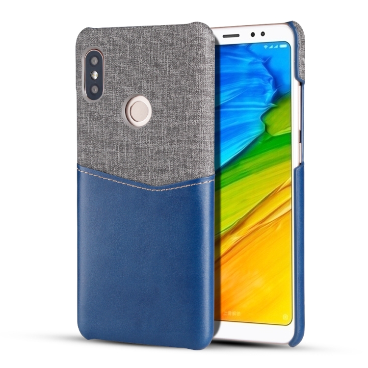 

For Xiaomi Redmi 5 Pro / 5 PC + PU Splicing Case with Card Slots(Blue)
