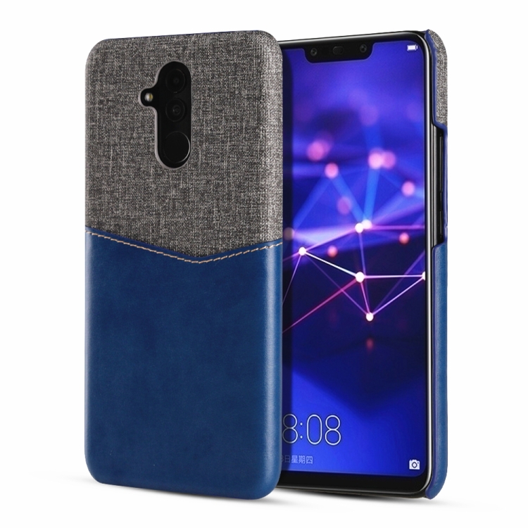 

For Huawei Mate 20 Lite PC + PU Splicing Case with Card Slots(Blue)