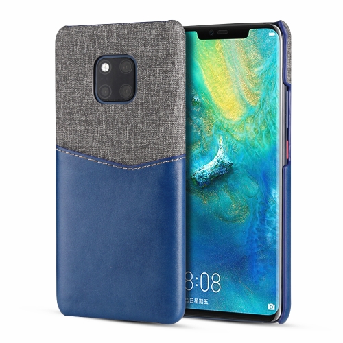 

For Huawei Mate 20 Pro / Mate 20 RS PC + PU Splicing Case with Card Slots(Blue)