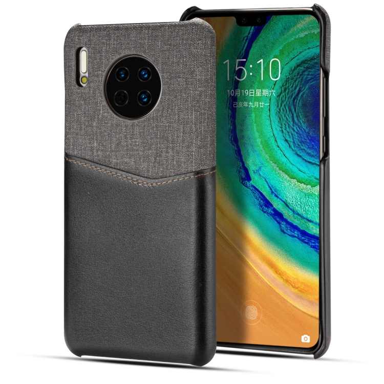 

For Huawei Mate 30 Pro PC + PU Splicing Case with Card Slots(Black)