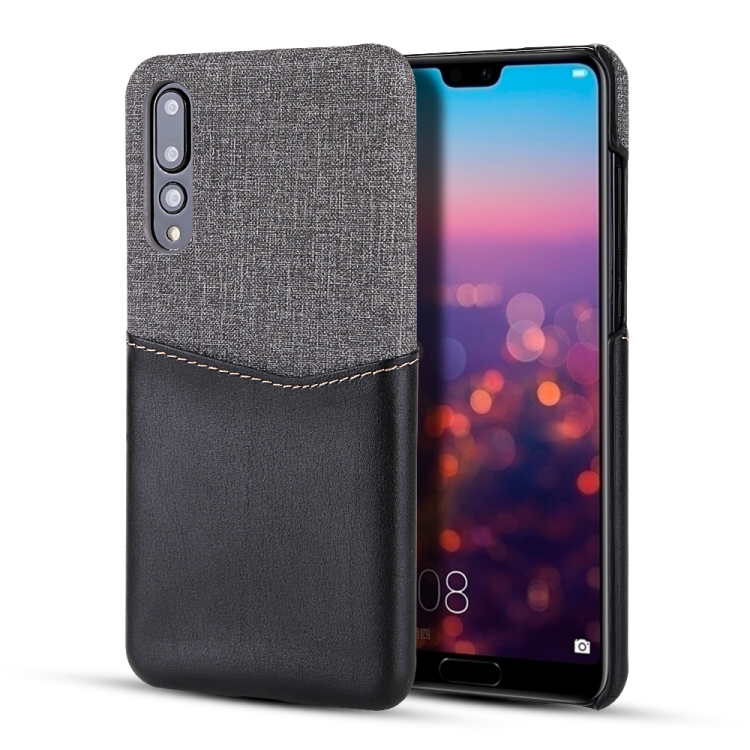 

For Huawei P20 Pro PC + PU Splicing Case with Card Slots(Black)