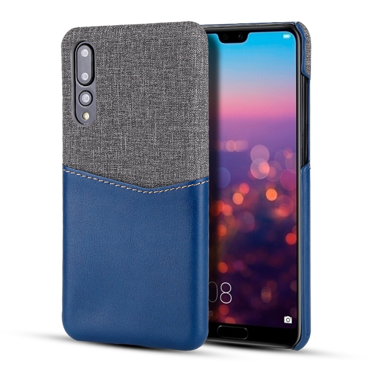 

For Huawei P20 Pro PC + PU Splicing Case with Card Slots(Blue)