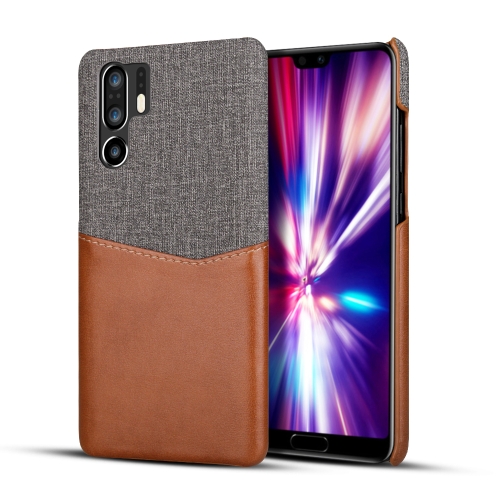 

For Huawei P30 Pro PC + PU Splicing Case with Card Slots(Brown)