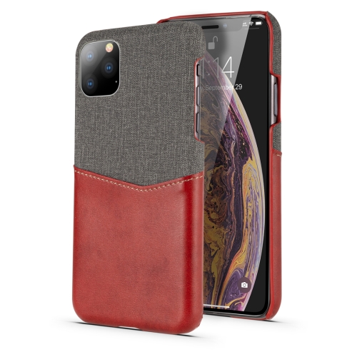 

For iPhone 11 Pro PC + PU Splicing Case with Card Slots(Red)