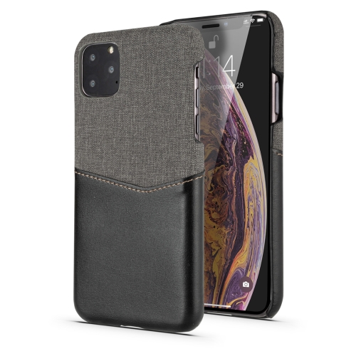 

For iPhone 11 Pro PC + PU Splicing Case with Card Slots(Black)