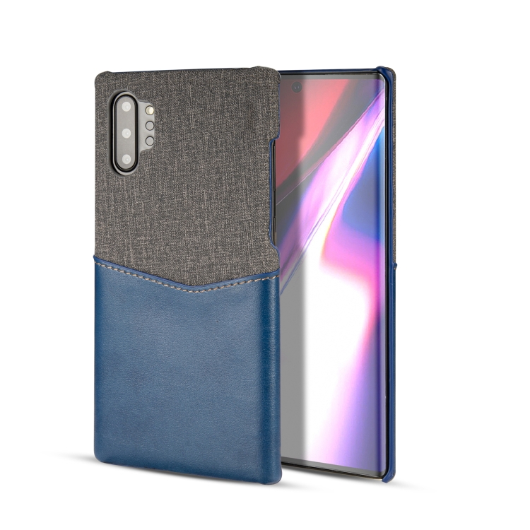 

For Galaxy Note10 PC + PU Splicing Case with Card Slots(Blue)