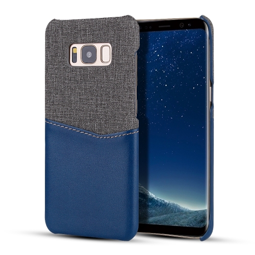 

For Galaxy S8+ PC + PU Splicing Case with Card Slots(Blue)
