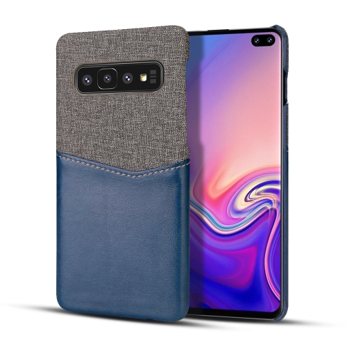 

For Galaxy S10e PC + PU Splicing Case with Card Slots(Blue)