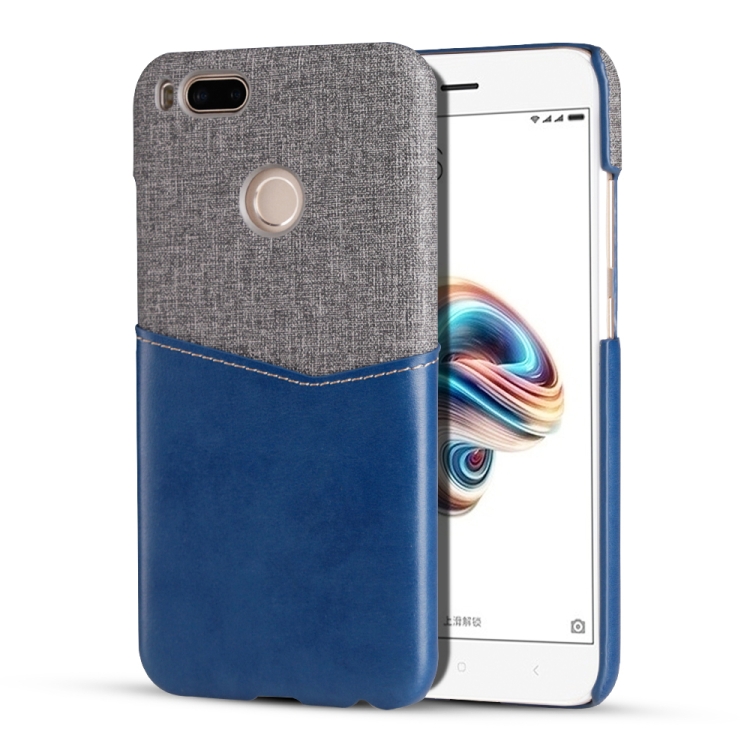 

For Xiaomi Mi 5X / Mi A1 PC + PU Splicing Case with Card Slots(Blue)