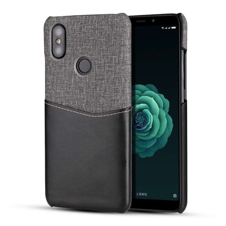 

For Xiaomi Mi 6X / Mi A2 PC + PU Splicing Case with Card Slots(Black)
