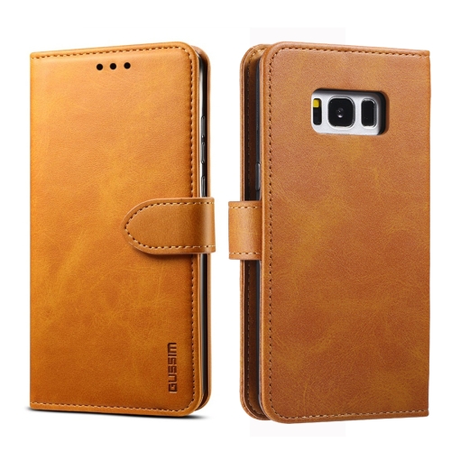 

For Galaxy S8 GUSSIM Business Style Horizontal Flip Leather Case with Holder & Card Slots & Wallet(Khaki)