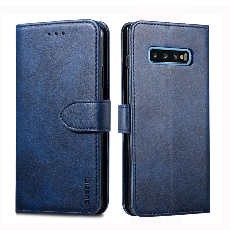 

For Galaxy S10e GUSSIM Business Style Horizontal Flip Leather Case with Holder & Card Slots & Wallet(Blue)