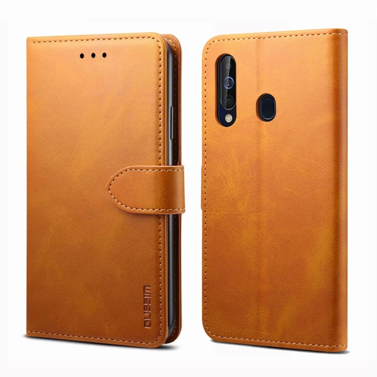 

For Galaxy A20 / A30 GUSSIM Business Style Horizontal Flip Leather Case with Holder & Card Slots & Wallet(Khaki)