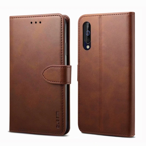 

For Samsung Galaxy A30s / A50 / A50S GUSSIM Business Style Horizontal Flip Leather Case with Holder & Card Slots & Wallet(Brown)