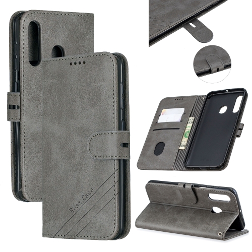 

For Galaxy A60 & M40 Matching Color Frosted Texture Horizontal Flip PU Leather Case with Holder & Card Slots & Lanyard(Gray)