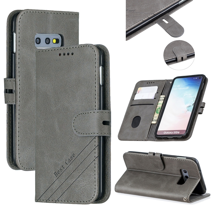 

For Galaxy S10E Matching Color Frosted Texture Horizontal Flip PU Leather Case with Holder & Card Slots & Lanyard(Gray)
