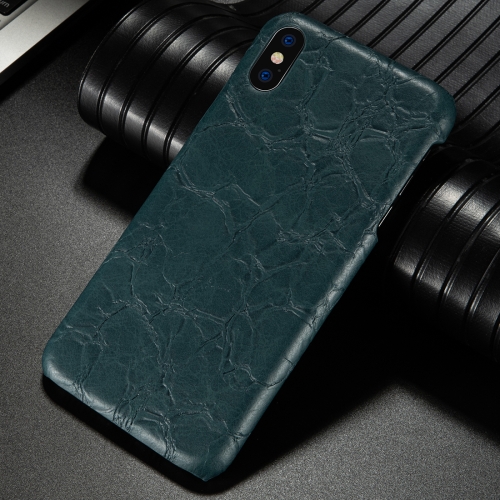 

For iPhone XS / X Retro Dragon Texture Phone Case(Green)
