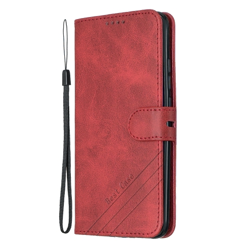 

For Xiaomi Redmi 7 Stitching Style 2-Color Cow Texture Horizontal Flip PU Leather Case with Holder & Card Slot & Lanyard(Red)