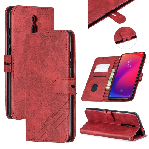 

For Xiaomi Redmi K20 & K20 Pro Stitching Style 2-Color Cow Texture Horizontal Flip PU Leather Case with Holder & Card Slot & Lanyard(Red)