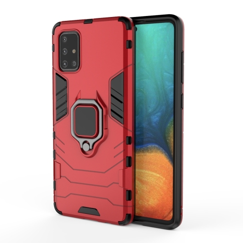 

For Galaxy A71 Shockproof PC + TPU Protective Case with Magnetic Ring Holder(Red)