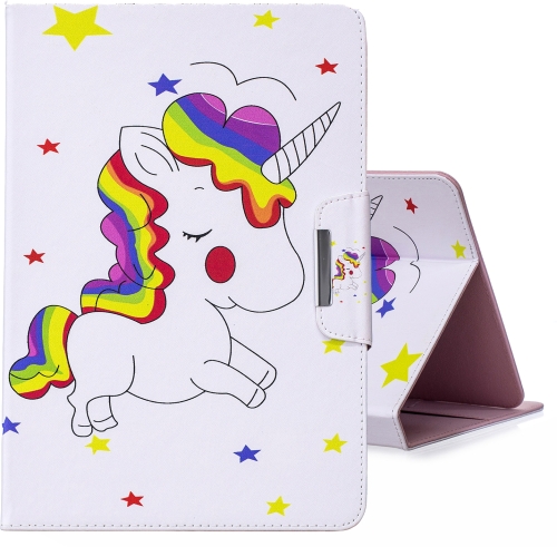 

For 7 inch Tablet PC Universal Colored Drawing Horizontal Flip PU Leather Case with Holder & Card Slots(Rainbow Horse)