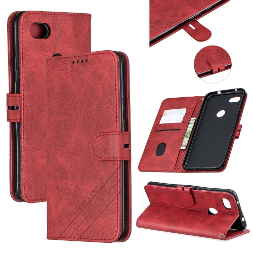 

For Google Pixel 3A XL Stitching Style 2-Color Cow Texture Horizontal Flip PU Leather Case with Holder & Card Slot & Lanyard(Red)