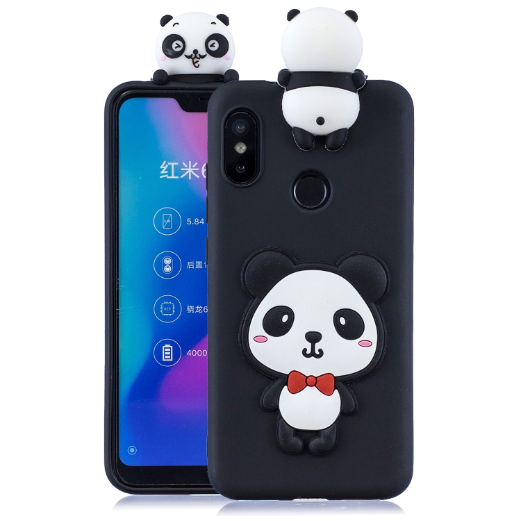 

For Xiaomi Redmi 6 Pro 3D Cartoon Pattern Shockproof TPU Protective Case(Red Bow Panda)