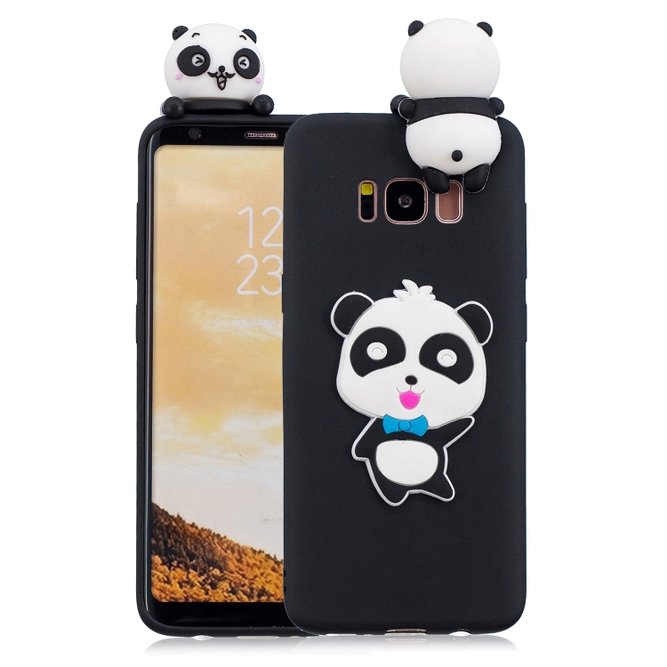 

For Galaxy S8 3D Cartoon Pattern Shockproof TPU Protective Case(Blue Bow Panda)