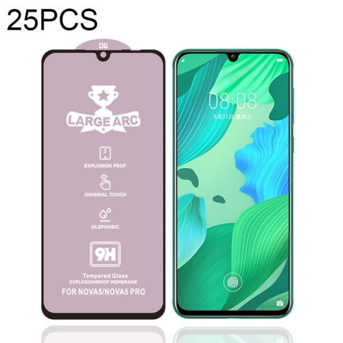 

For Huawei nova 5 Pro 25 PCS 9H HD High Alumina Full Screen Tempered Glass Film