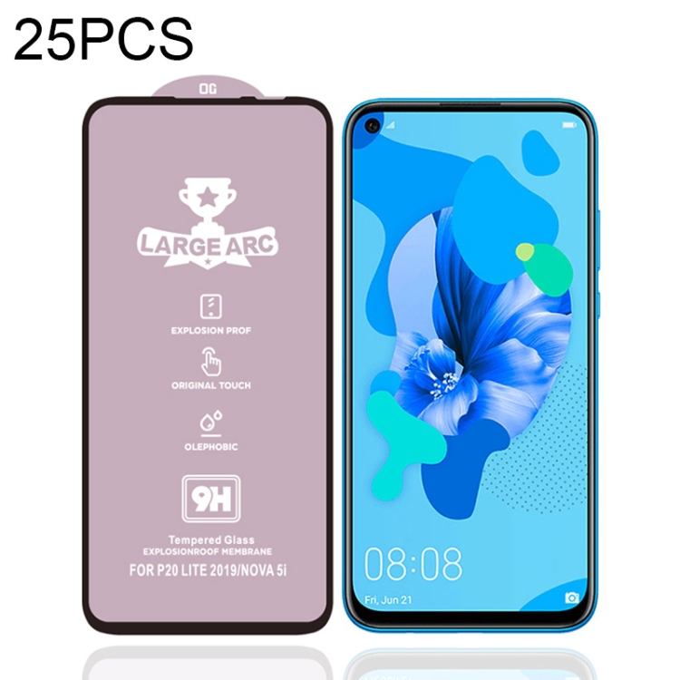 

For Huawei P20 Lite (2019) 25 PCS 9H HD High Alumina Full Screen Tempered Glass Film
