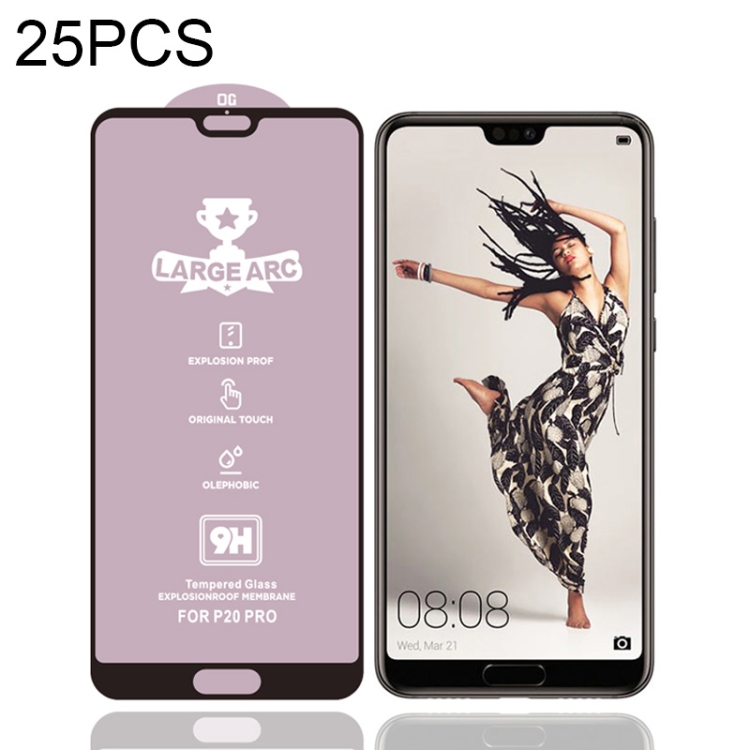 

For Huawei P20 Pro 25 PCS 9H HD High Alumina Full Screen Tempered Glass Film