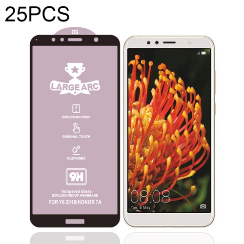 

For Huawei Y6 (2018) 25 PCS 9H HD High Alumina Full Screen Tempered Glass Film