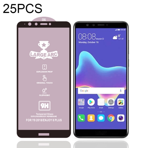 

For Huawei Y9 (2018) 25 PCS 9H HD High Alumina Full Screen Tempered Glass Film