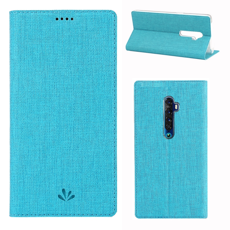 

For OPPO Reno 2 Magnet Horizontal Flip Shockproof TPU + PU Leather Protective Case Card Slot & Holder(Blue)