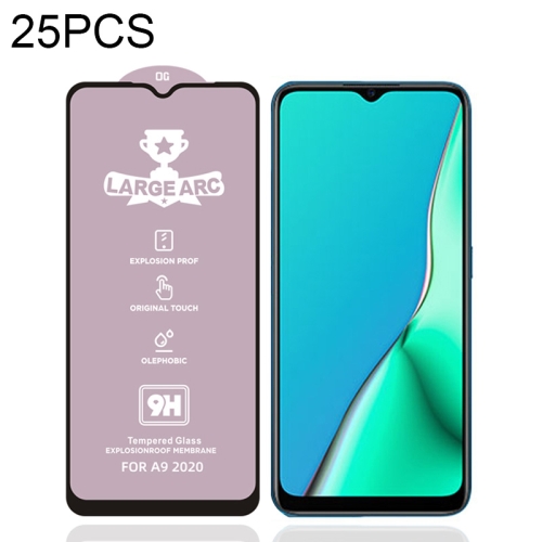 

For OPPO A9 (2020) 25 PCS 9H HD High Alumina Full Screen Tempered Glass Film