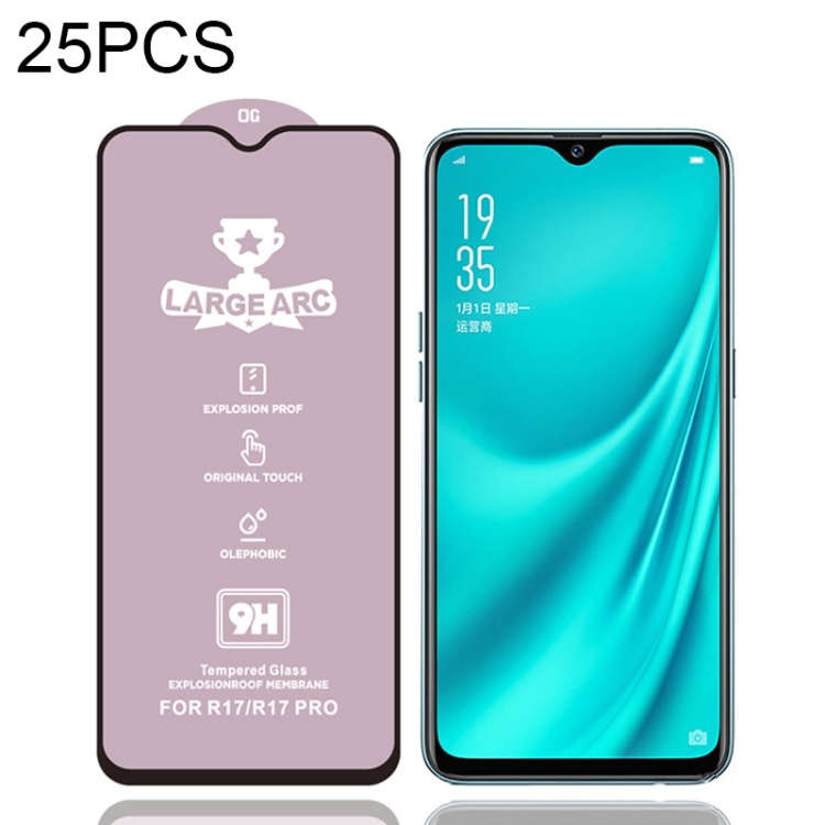 

For OPPO R15x 25 PCS 9H HD High Alumina Full Screen Tempered Glass Film