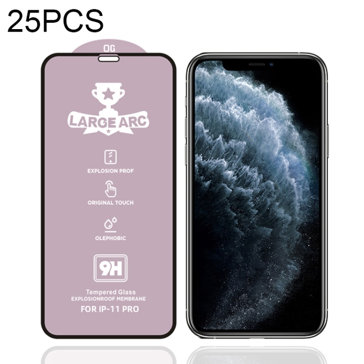 

For iPhone 11 Pro 25 PCS 9H HD High Alumina Full Screen Tempered Glass Film